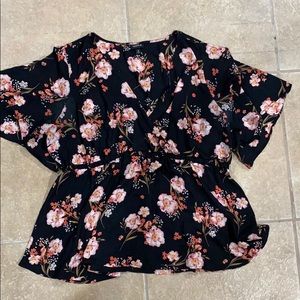 Black Floral Top